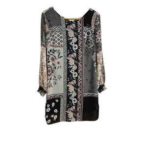 MAURICE'S Multi Printed Asian Bohemian Gypsy Inspired Shift Dress  Size Small